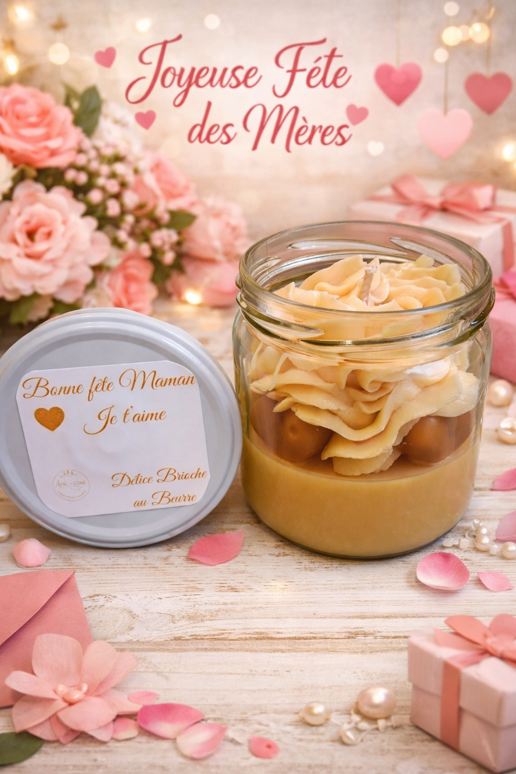 💝 Délice Brioche au Beurre - Bougie gourmande Fête des mères
