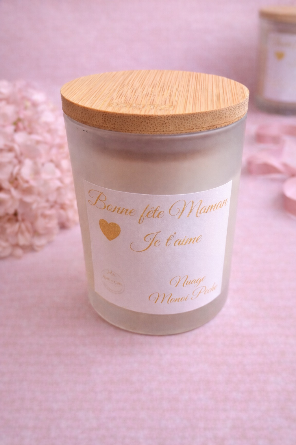 💝 Nuage Monoï Pêche - Bougie douce Fête des mères
