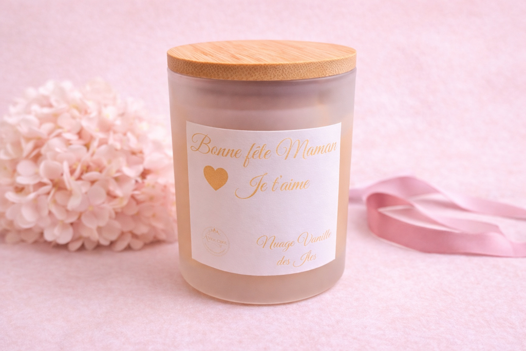 💝 Nuage Vanille des Îles - Bougie douce Fête des mères